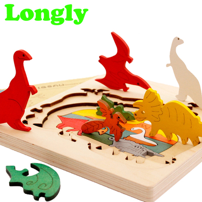Puzzles Wooden Games Educational Toys For Children Digital Wooden Clock Beaded Animal Cartoon Toys