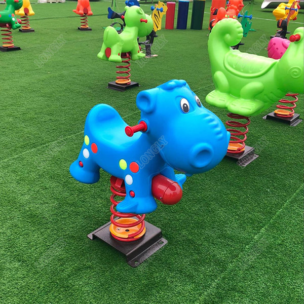 Outdoor amusement equipment hippo shaped spring rocking horse-3.jpg
