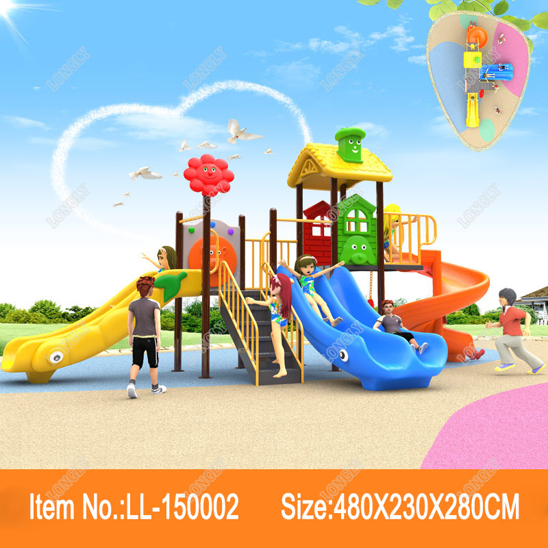 Outdoor play equipment kindergarten children combined slide LL-150002-7.jpg