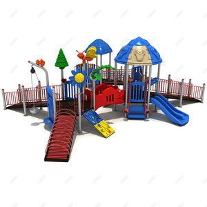 Kids plastic combination slide for special crowd
