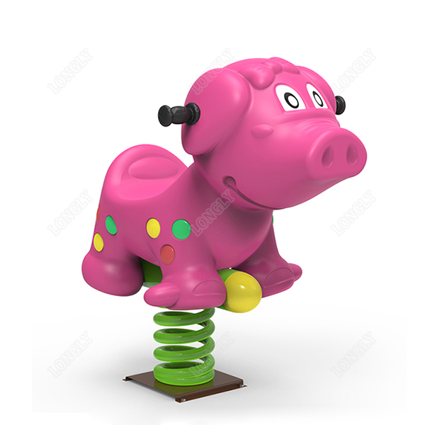 Outdoor play equipment cartoon piglet plastic rocking horse-1.jpg
