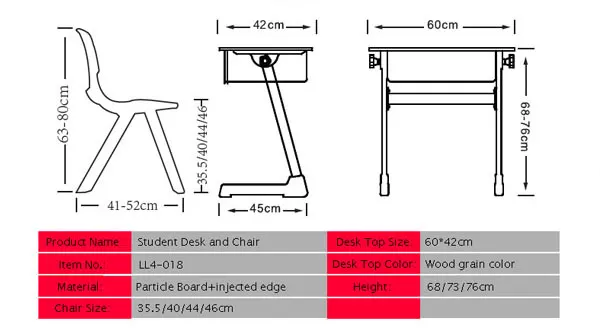 School Furniture Desk And Chair For Students Children S Longlytoys School Furniture Desk And Chair, What Is The Size Of A School Desk