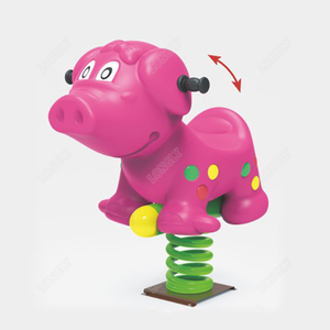 Outdoor play equipment cartoon piglet plastic rocking horse