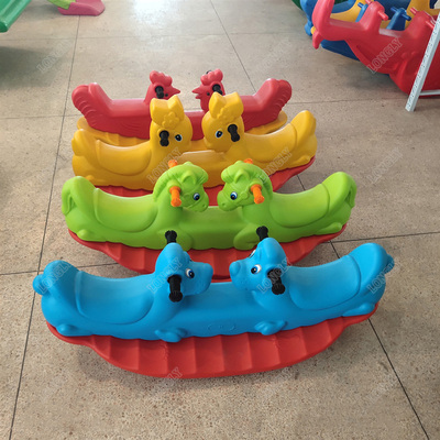 Factory wholesale two color animal plastic seesaw