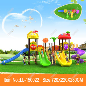 colorful plastic combination slide outdoor play equipment factory