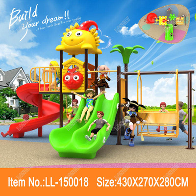 playground kids plastic slide with swing playsets