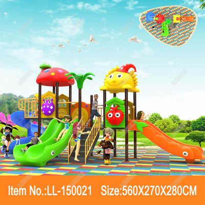 Made in China high quality kids outdoor playground equipment plastic slide LL-150021